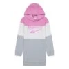 Reebok Big Logo Stirpe Kinder Kapuzenkleid Rosa/grau/weiß