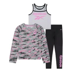 Reebok Camo Popo Over Baby Trainingsanzug Grau/rosa/schwarz