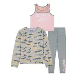 Reebok Camo Popo Over Baby Trainingsanzug Grau/rosa/braun