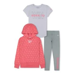 Reebok Vector AOP Baby Trainingsanzug Grau/korallenrot