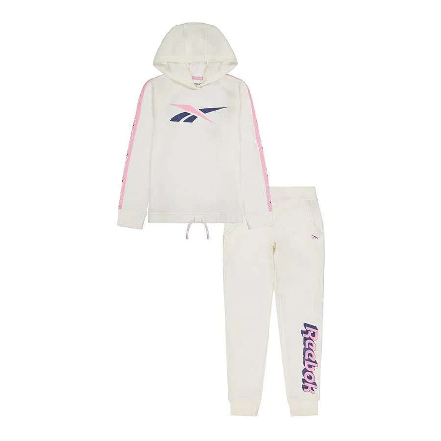 Reebok Classic Kinder Trainingsanzug Weiß/rosa 1 Reebok Classic Kinder Trainingsanzug Weiß/rosa