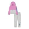 Reebok Color Block Half Zip Junior Trainingsanzug Grau/hellrosa