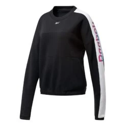 Reebok Meet You There Crew Damen Sweatshirt Schwarz/weiß