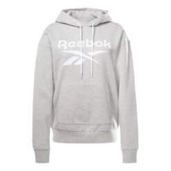 Reebok Identity Logo Fleece Pullover Damen Hoodie Grau/weiß