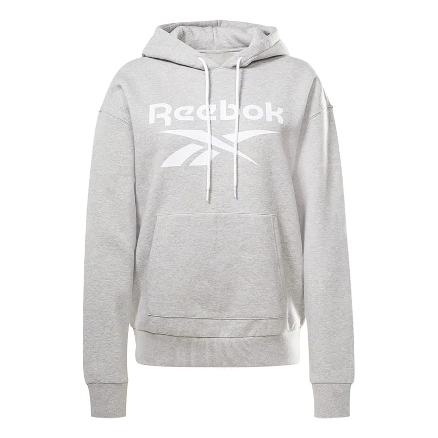 Reebok Identity Logo Fleece Pullover Damen Hoodie Grau/weiß 1 Reebok Identity Logo Fleece Pullover Damen Hoodie Grau/weiß