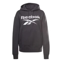 Reebok Identity Logo Fleece Pullover Damen Hoodie Schwarz/weiß