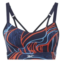 Reebok Lux Strappy Nature Grown Print Sport-BH Marineblau/rot