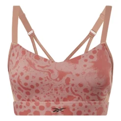 Reebok Lux Strappy Modern Safari Print Sport-BH Rosa