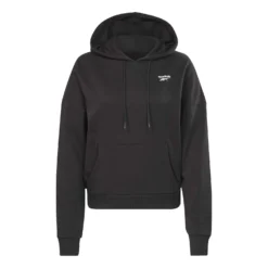 Reebok Small Logo French Terry Damen Hoodie Schwarz