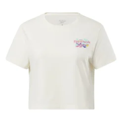 Reebok Training Essentials Logo Graphic Damen T-Shirt Weiß/blau/rosa