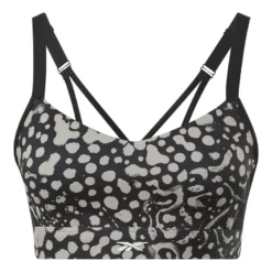 Reebok Lux Strappy Modern Safari Print Sport-BH Schwarz/grau