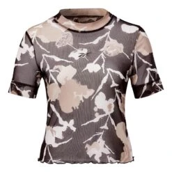Reebok MYT Allover Print Mesh Damen T-Shirt Grau/rosa