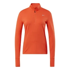 Reebok Run Quarter Zip Damen Langarmshirt Rot