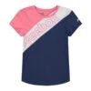 Reebok Diagonal Junior T-Shirt Marineblau/weiß/rosa