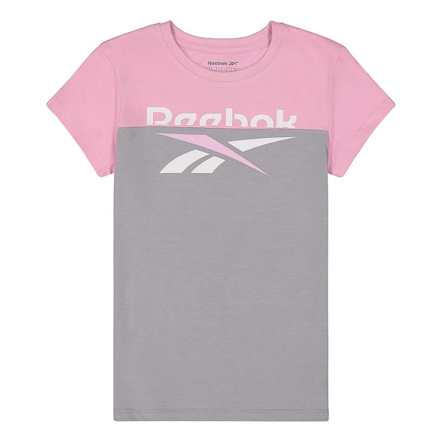 Reebok Color Block Cool Junior T-Shirt Grau/rosa 1 Reebok Color Block Cool Junior T-Shirt Grau/rosa