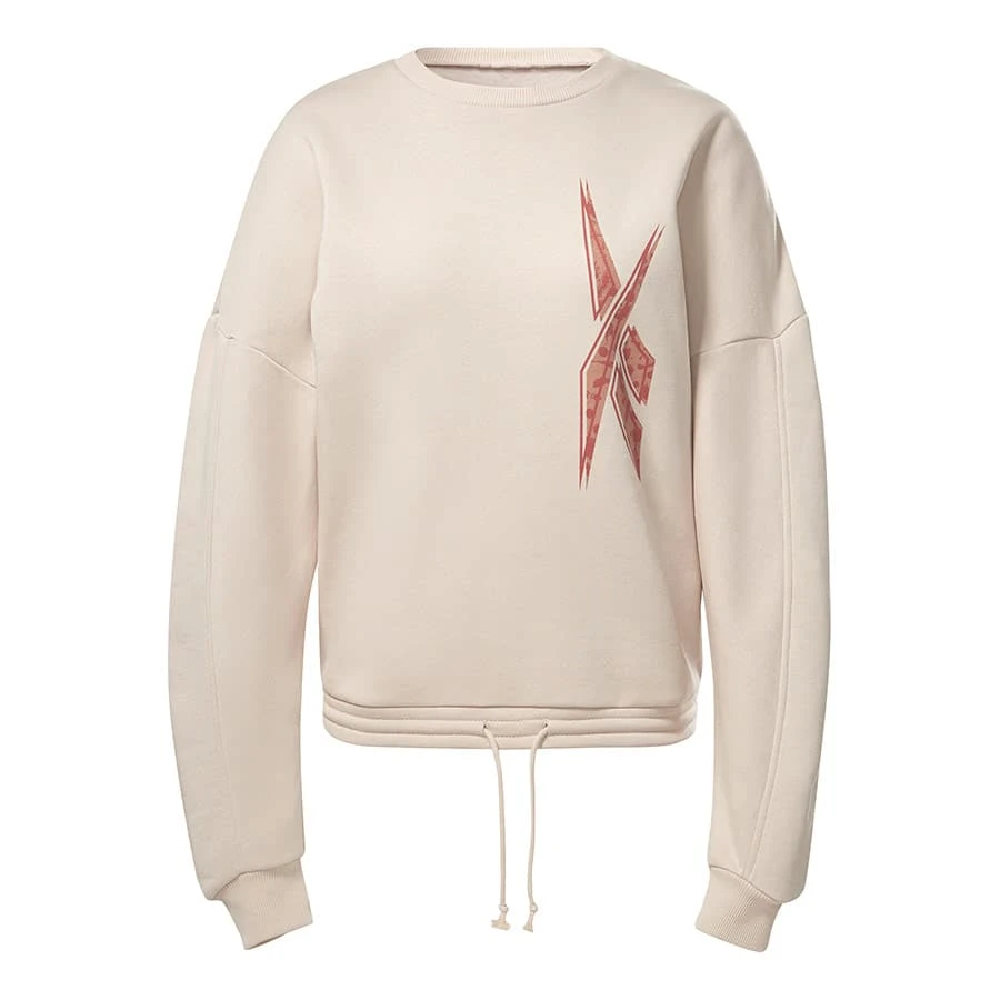 Reebok Modern Safari Cover-Up Damen Sweatshirt Beige/rot 1 Reebok Modern Safari Cover-Up Damen Sweatshirt Beige/rot