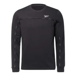Reebok Workout Ready Piping Langarmshirt Schwarz