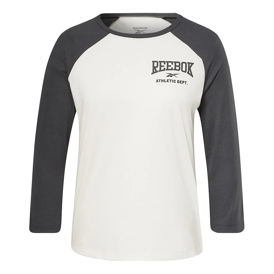 Reebok Workout Ready Baseball Damen 3/4-Shirt Weiß/schwarz 1 Reebok Workout Ready Baseball Damen 3/4-Shirt Weiß/schwarz