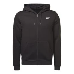 Reebok Identity Left Chest Logo Full Zip Hoodie Schwarz