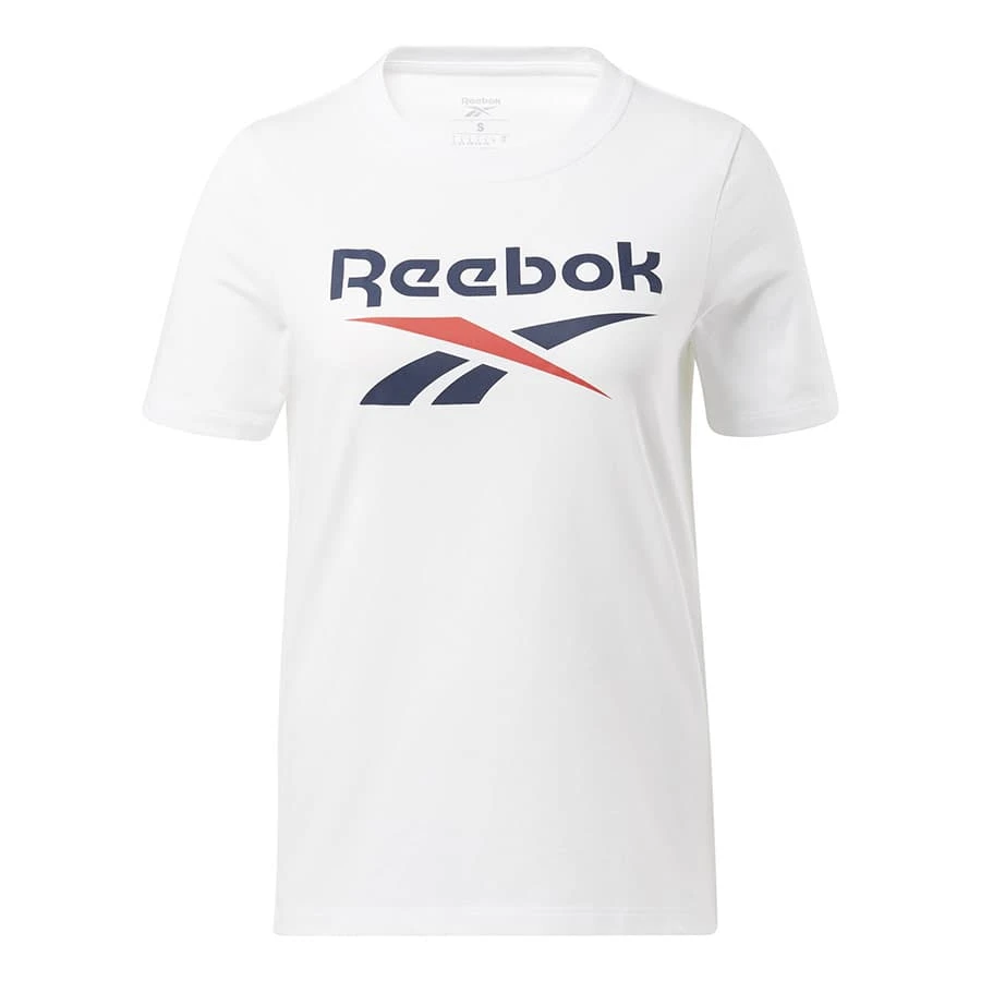 Reebok Identify Damen T-Shirt Weiß/marineblau/rot 1 Reebok Identify Damen T-Shirt Weiß/marineblau/rot
