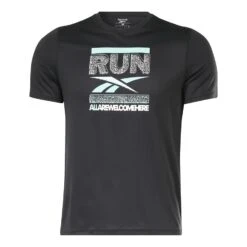 Reebok Running Graphic T-Shirt Schwarz/hellblau