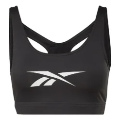 Reebok Workout Ready Big Logo Sport-BH Schwarz/weiß