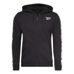 Reebok Identity Tape Full Zip Hoodie Schwarz