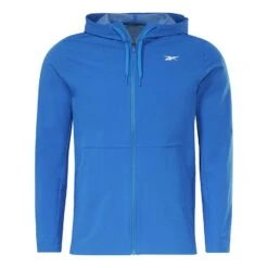 Reebok Performance Woven Full Zip Kapuzenjacke Blau