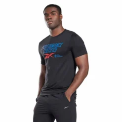 Reebok Performance Certified Graphic T-Shirt Schwarz/blau/rot