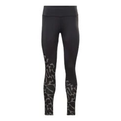 Reebok Running Printed Damen Leggings Schwarz/grau