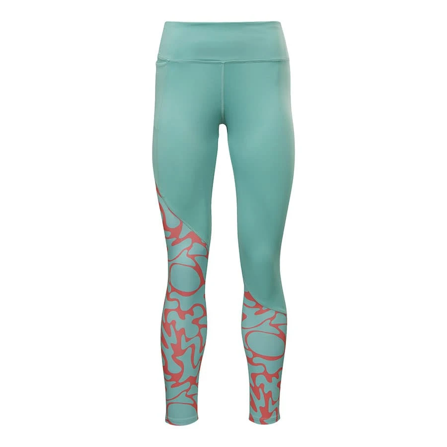 Reebok Running Printed Damen Leggings Hellblau/rot 1 Reebok Running Printed Damen Leggings Hellblau/rot