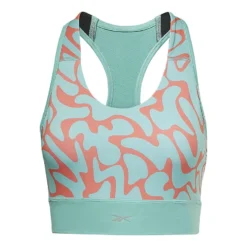Reebok Running Printed Sport-BH Hellblau/rot