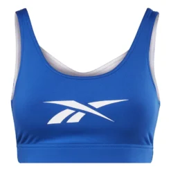 Reebok Workout Ready Big Logo Sport-BH Blau/weiß