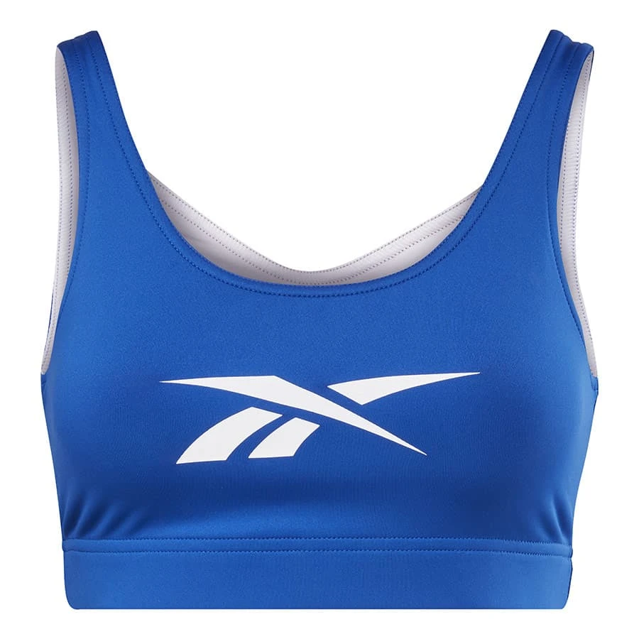 Reebok Workout Ready Big Logo Sport-BH Blau/weiß 1 Reebok Workout Ready Big Logo Sport-BH Blau/weiß