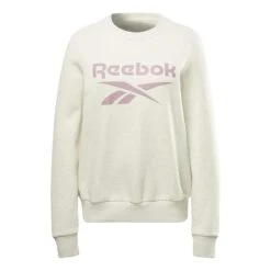 Reebok Identity Logo French Terry Damen Sweatshirt Weiß/rosa