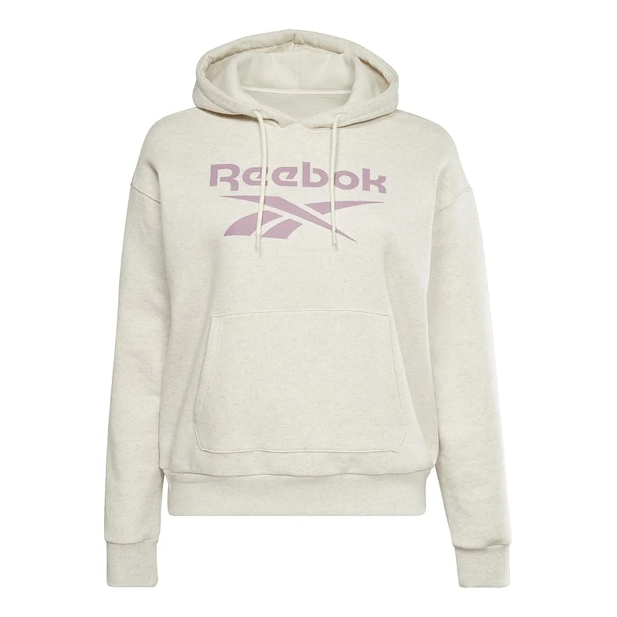 Reebok Identity Logo French Terry Damen Hoodie Beige/weiß 1 Reebok Identity Logo French Terry Damen Hoodie Beige/weiß