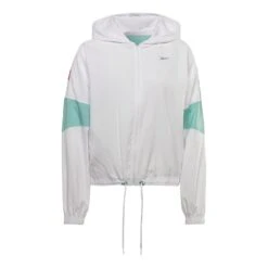 Reebok Run Woven Damen Trainingsjacke Weiß/hellblau