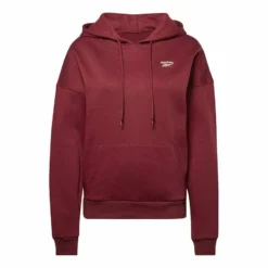 Reebok Identity Fleece Pullover Damen Hoodie Granatrot