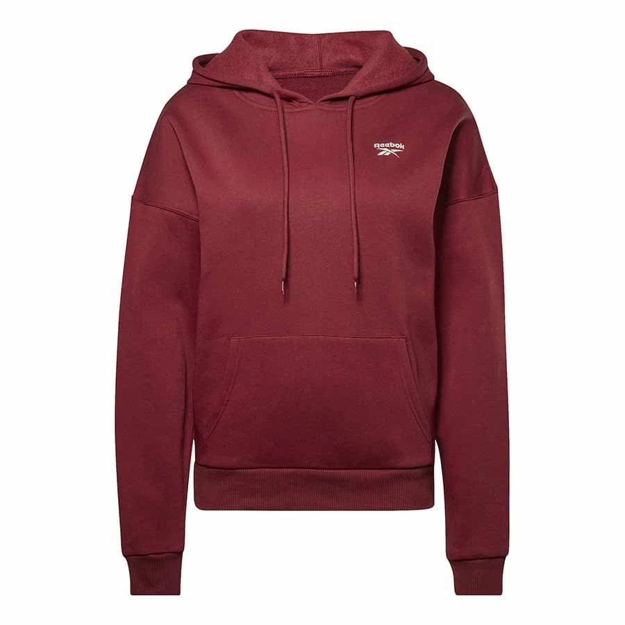 Reebok Identity Fleece Pullover Damen Hoodie Granatrot 1 Reebok Identity Fleece Pullover Damen Hoodie Granatrot