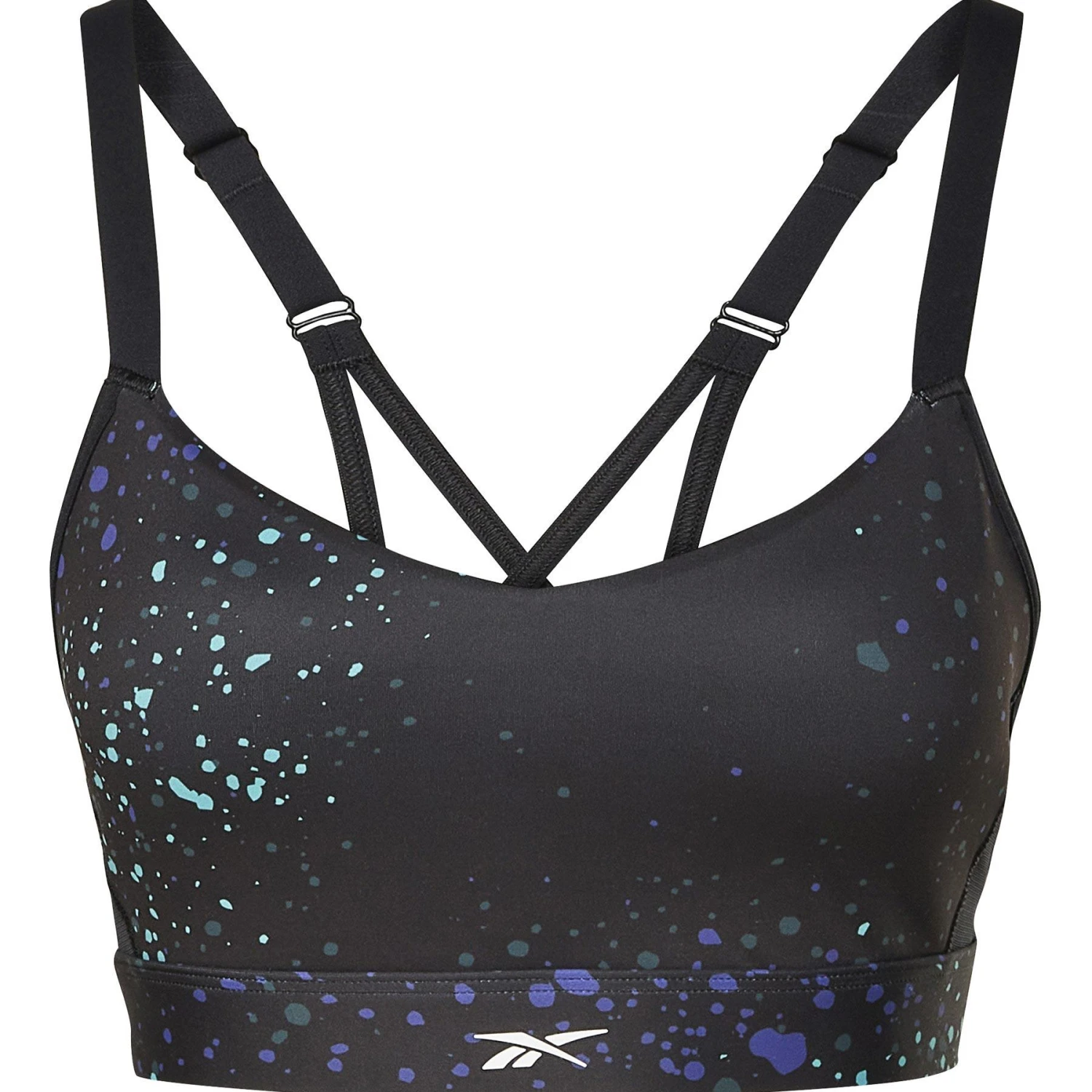Reebok Lux Multi-Colored Speckle Strappy Sport-BH 1 Reebok Lux Multi-Colored Speckle Strappy Sport-BH