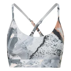 Reebok Lux Strappy Print Bold Damen Sport-BH Grau