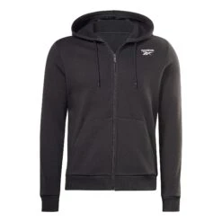 Reebok Identity Left Chest Logo Full Zip Kapuzenjacke Schwarz/weiß