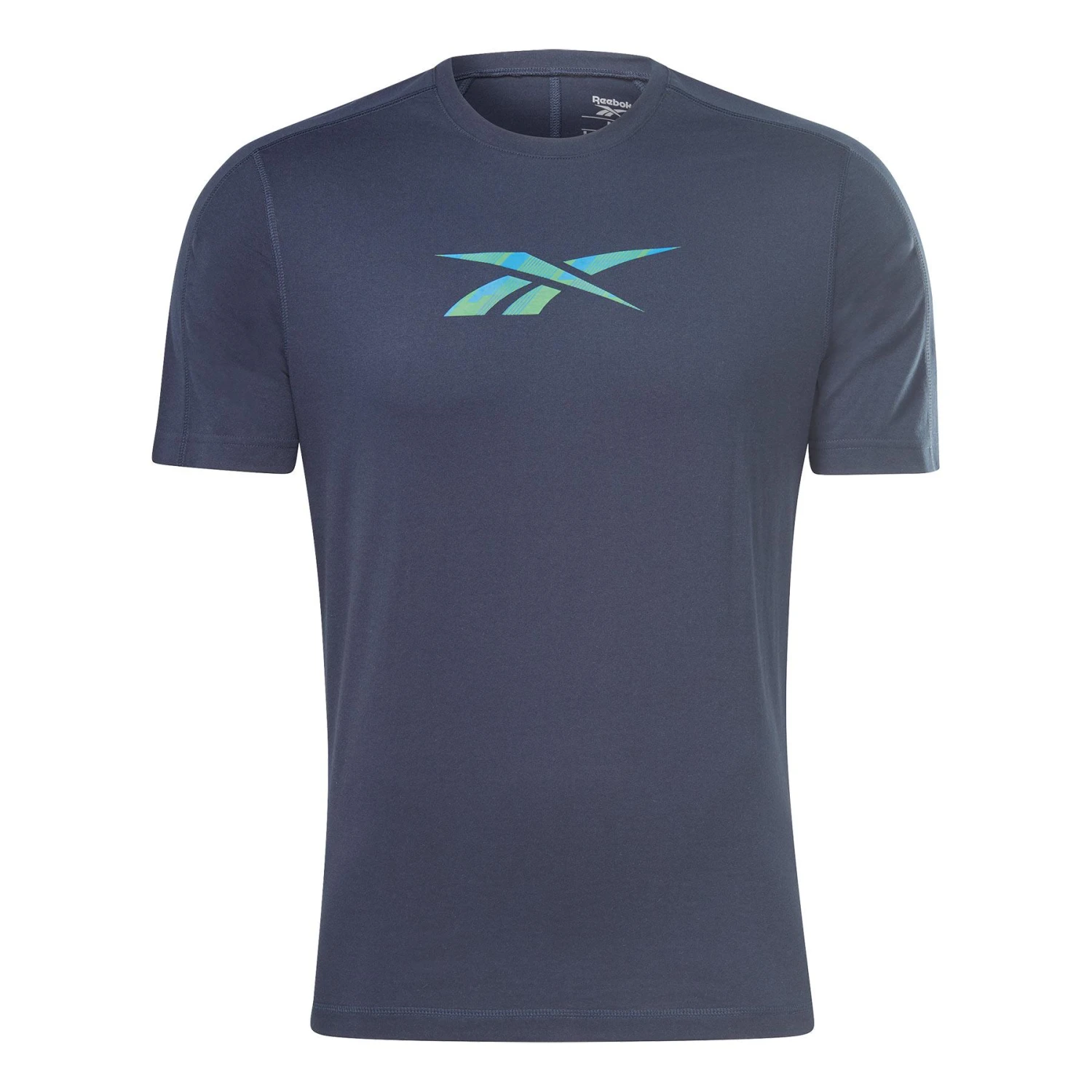 Reebok Training Speedwick Graphic T-Shirt Kurzarm Marineblau Grün 1 Reebok Training Speedwick Graphic T-Shirt Kurzarm Marineblau Grün