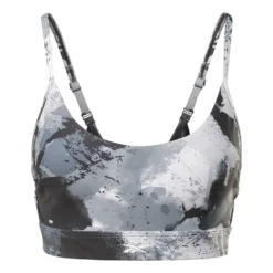 Reebok Lux Strappy Print Bold Damen Sport-BH Schwarz/grau