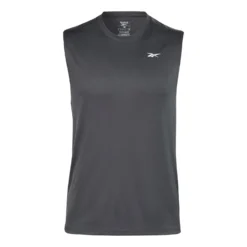 Reebok Training Tech ärmelloses T-Shirt Schwarz Weiß