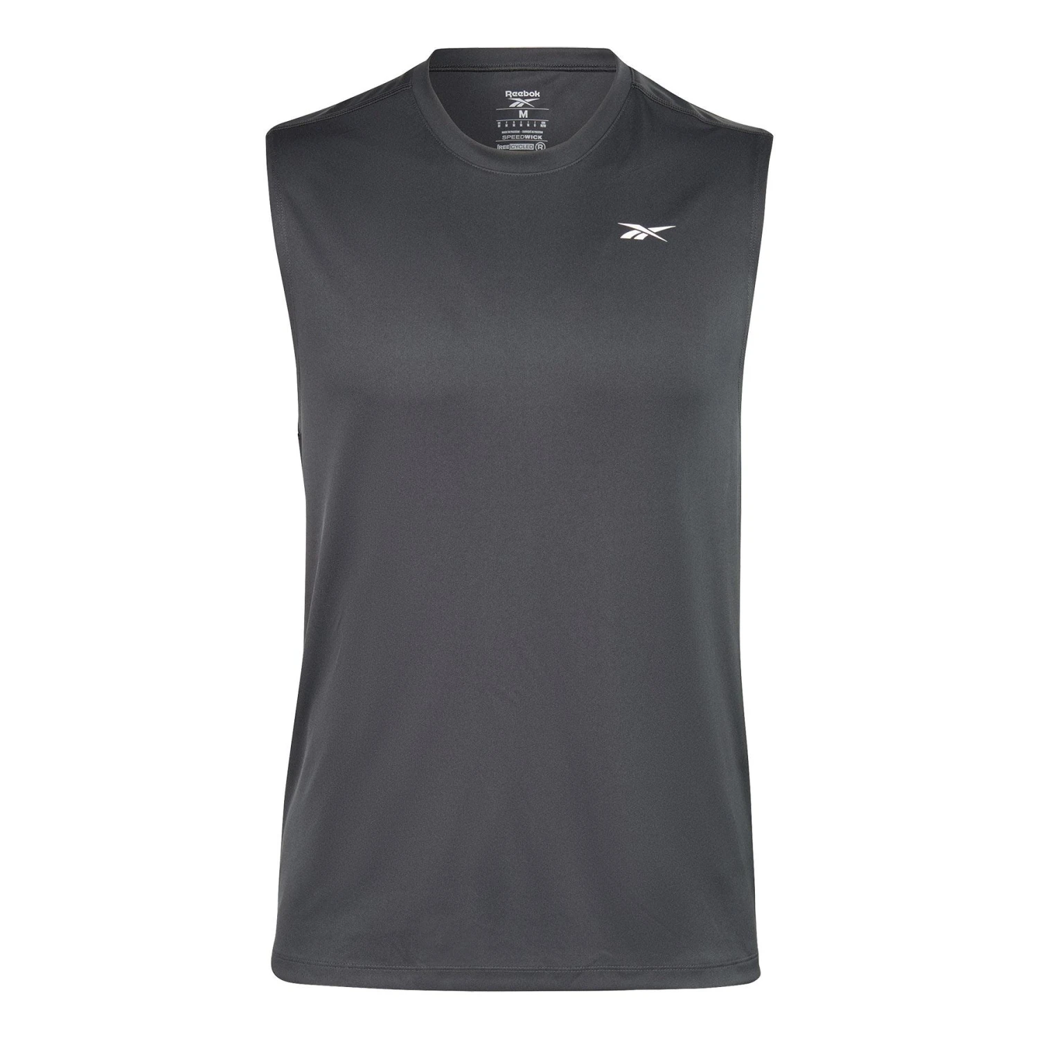 Reebok Training Tech ärmelloses T-Shirt Schwarz Weiß 1 Reebok Training Tech ärmelloses T-Shirt Schwarz Weiß