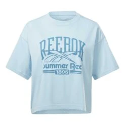 Reebok Summer Graphic Logo Damen T-Shirt Blau
