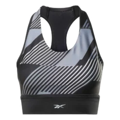 Reebok Running Printed Sport-BH Tiefschwarz/grau