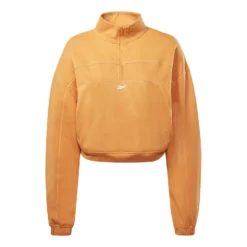 Reebok Workout Ready Knit Half Zip Damen Sweatshirt Orange/weiß