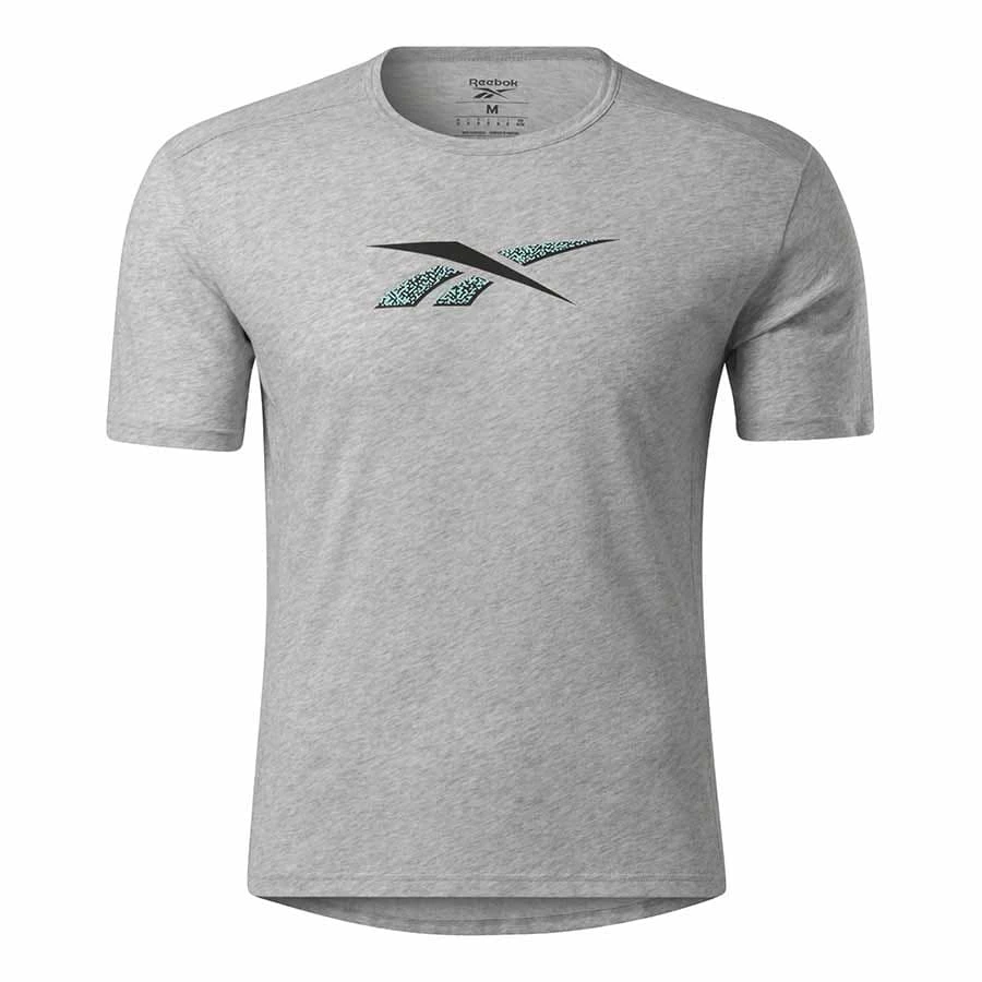 Reebok Speedwick Graphic Athlete T-Shirt Grau/schwarz/hellblau 1 Reebok Speedwick Graphic Athlete T-Shirt Grau/schwarz/hellblau